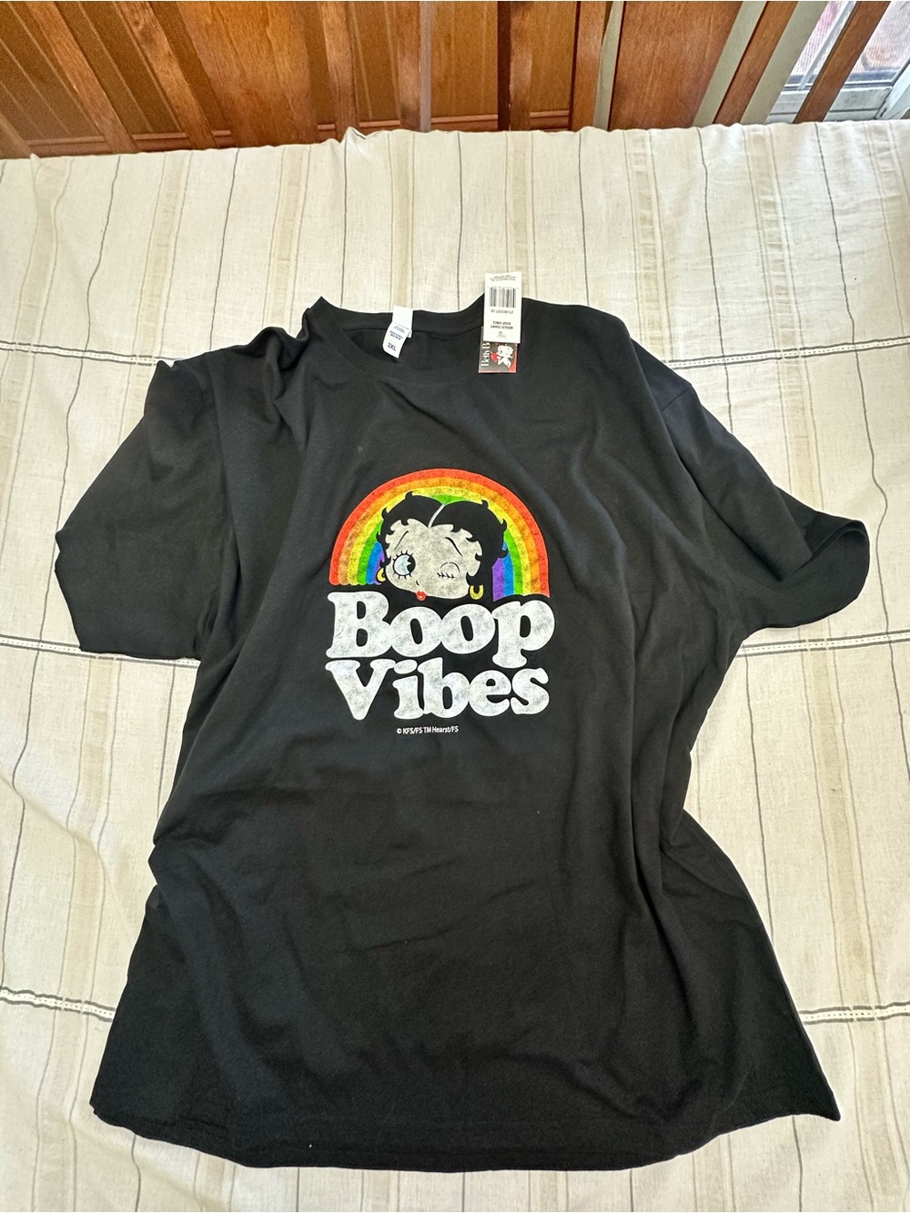 Brash Black "Boop Vibes" Betty Boop Rainbow Graphic Tee